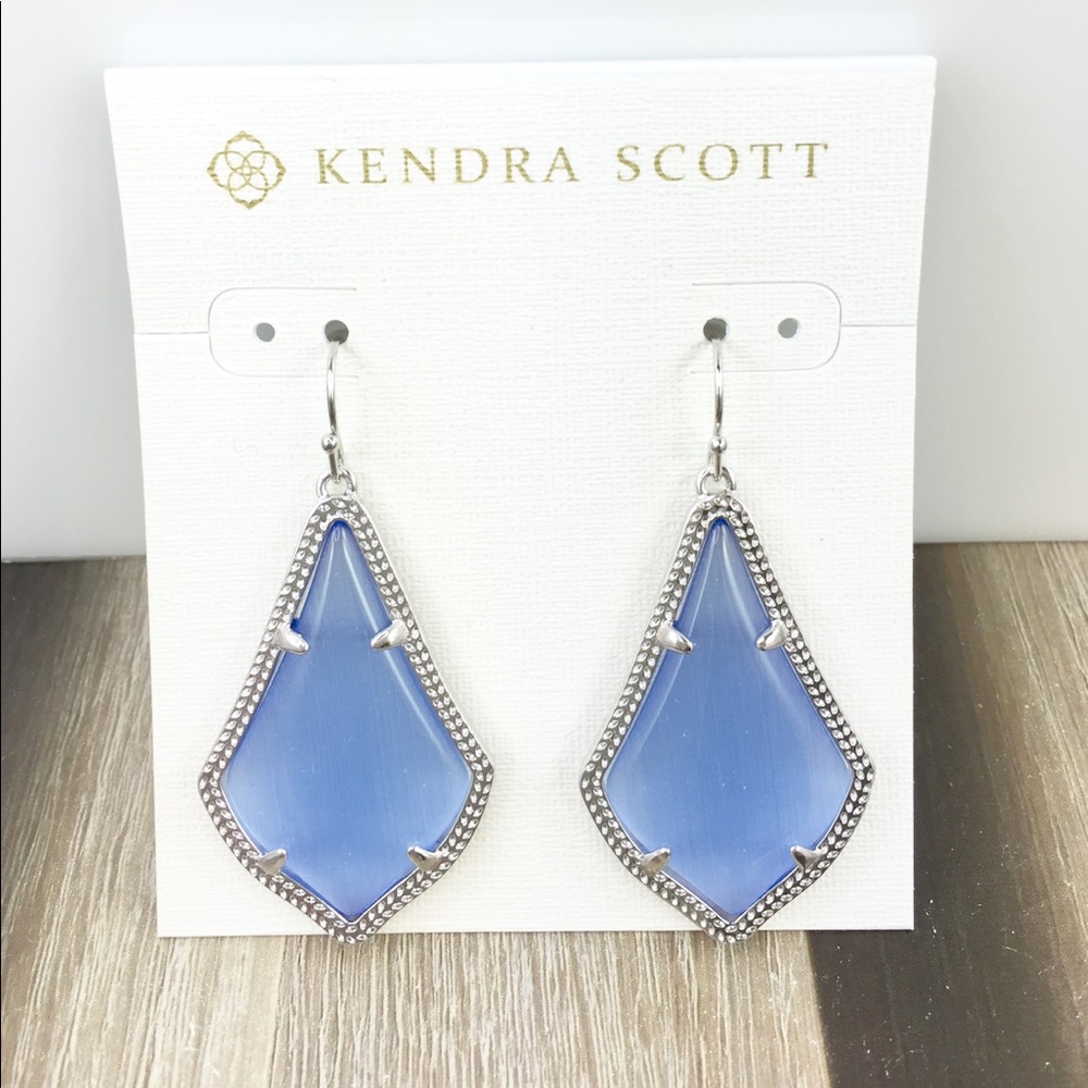 Kendra Scott Alex periwinkle silver earrings